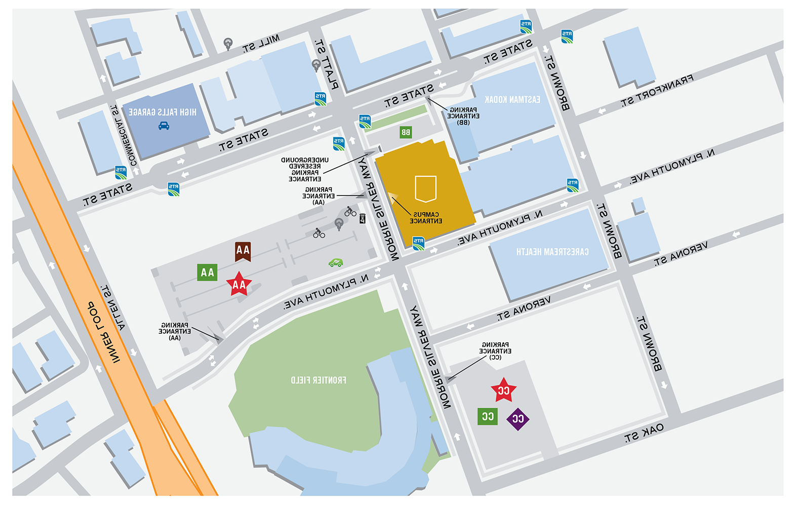 Map of MCC's Downtown Campus